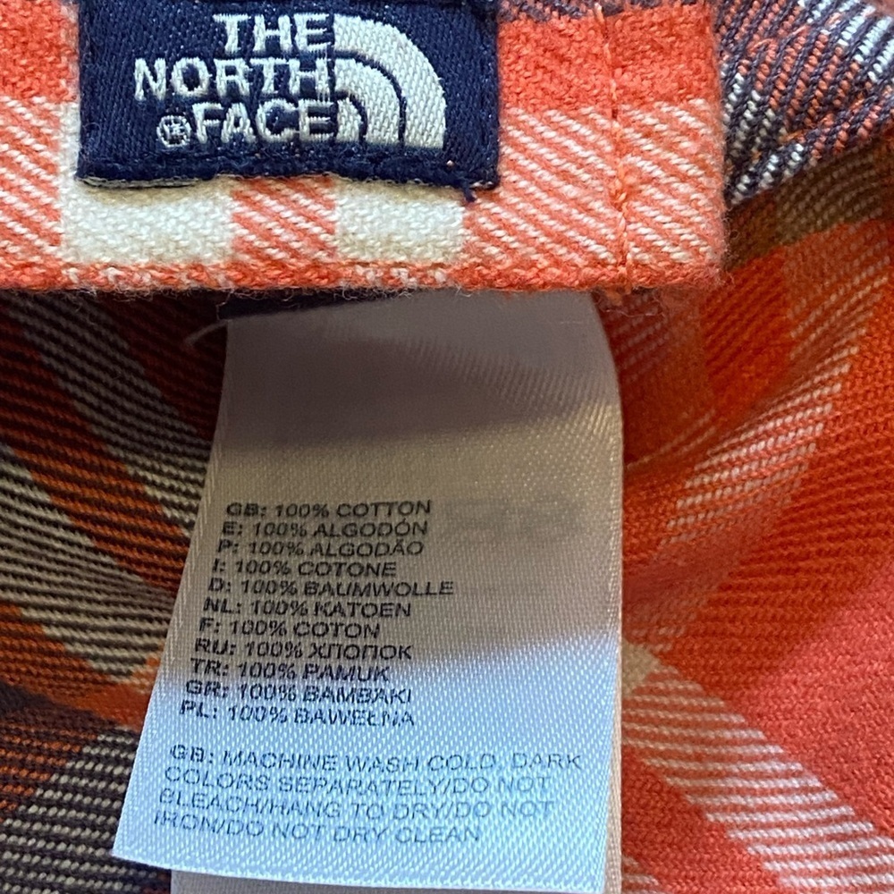 The North Face Women’s Fair Acres Button Down Plaid - Orange and Blue - Picture 10 of 10